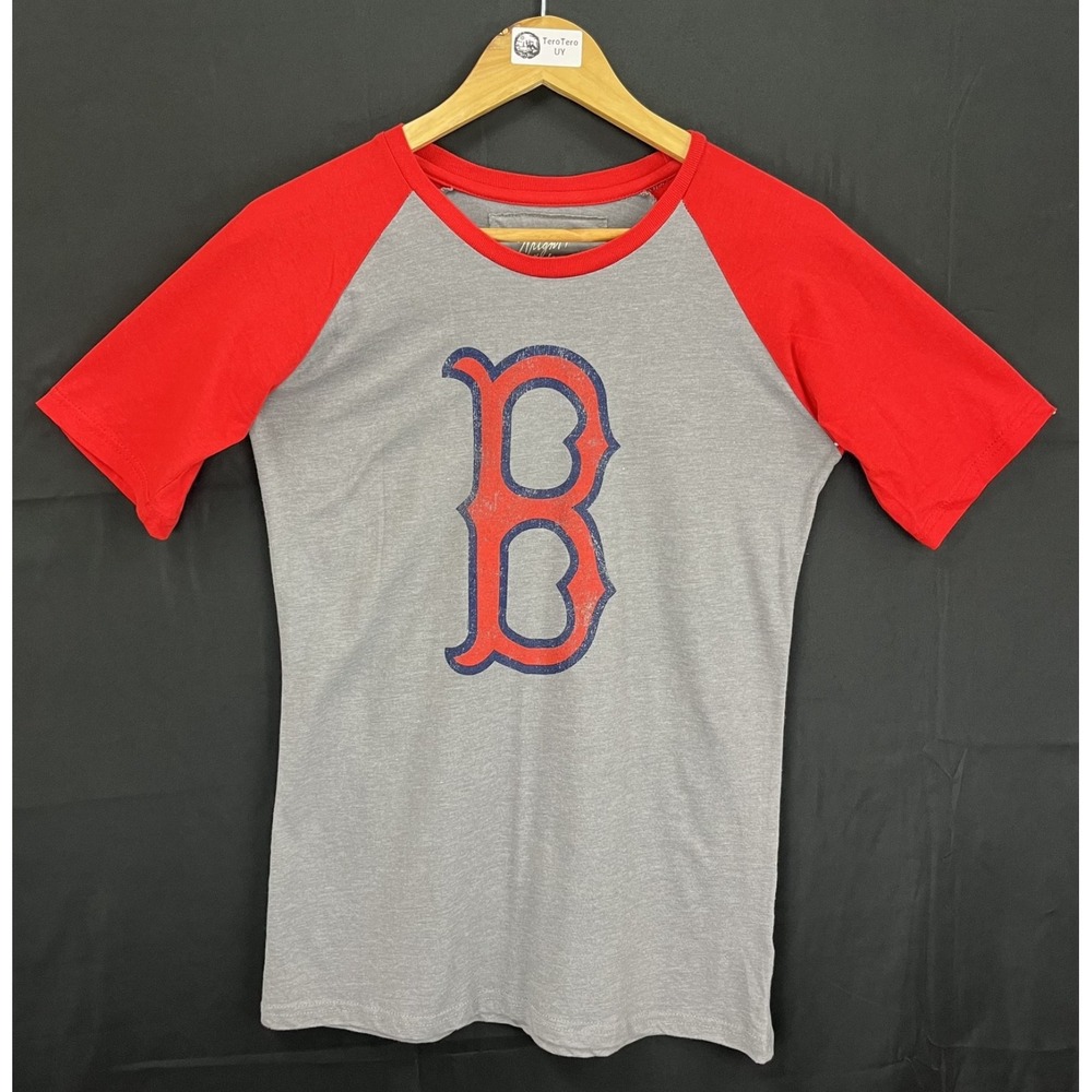 EUC Wright & Ditson Boston Red Sox Womens Gray Red Raglan Baseball T-Shirt MLB L
